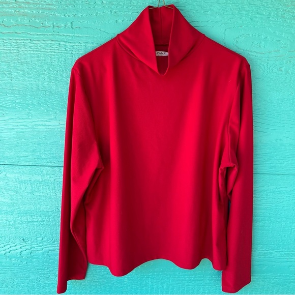 SPANX AIRESSENTIALS MOCK PULLOVER TOP RED LS SIZE XL EUC - Picture 2 of 7